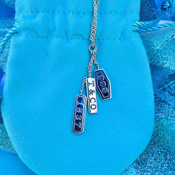 Tiffany & Co Retired 1837 Elements Triple Bar Pendant Necklace - Picture 1 of 5